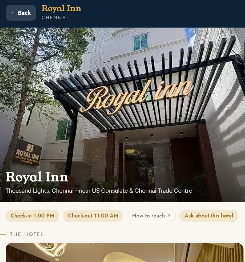 Guest app: Hotel page