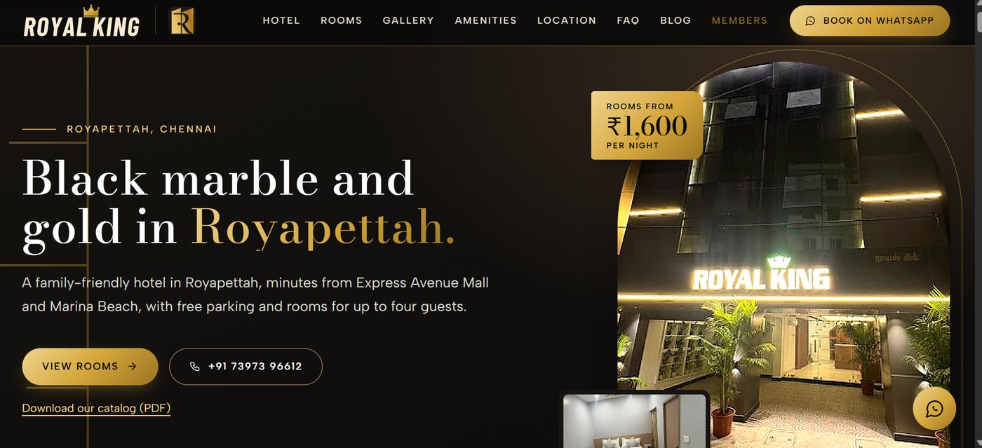Websites, SEO and AI search: hotelroyalking.com
